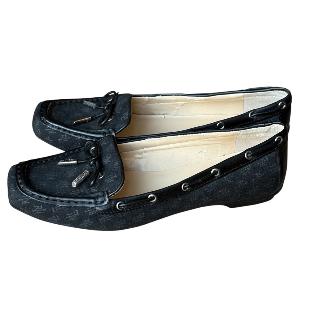 Ralph Lauren Black Loafers Penny Flats Logo Womens Size 7M